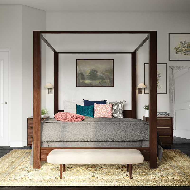 Modern, Bohemian, Minimal Bedroom Design by Havenly Interior Designer Tammy