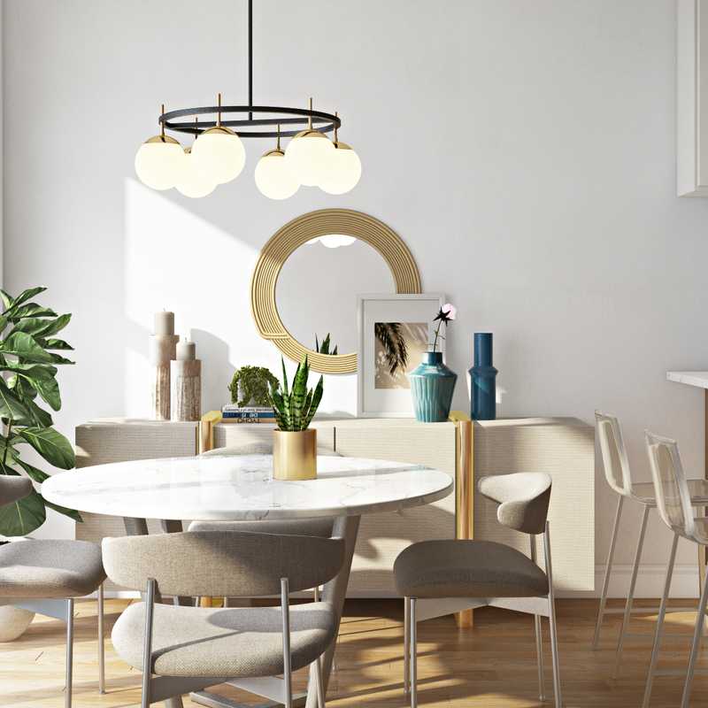 Modern, Bohemian, Midcentury Modern Dining Room Design by Havenly Interior Designer Christine