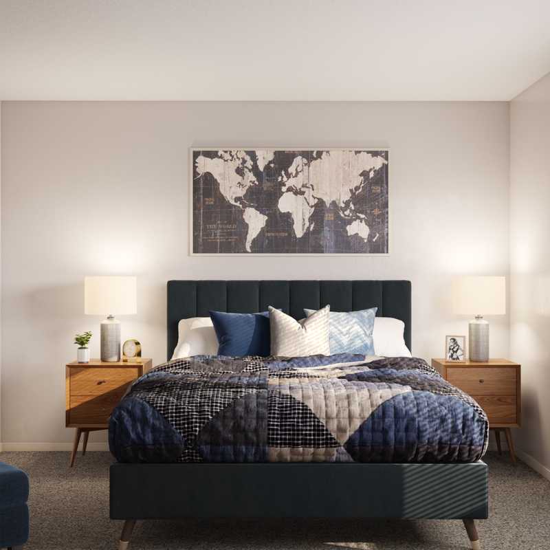 Global, Midcentury Modern Bedroom Design by Havenly Interior Designer Shaina