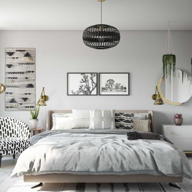 Contemporary, Bohemian, Industrial, Midcentury Modern Bedroom Design by Havenly Interior Designer Britney