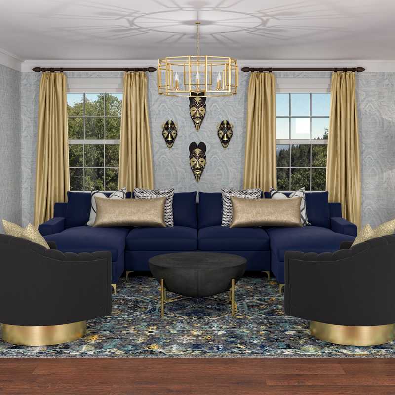 Eclectic Living Room Design by Havenly Interior Designer Karen