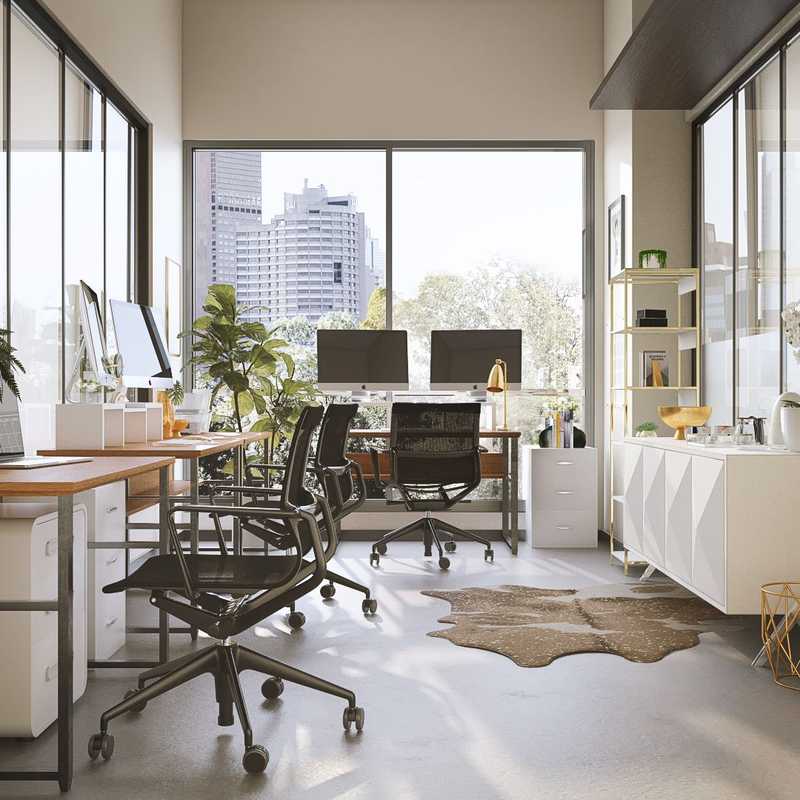 Modern, Glam Office Design by Havenly Interior Designer Maria