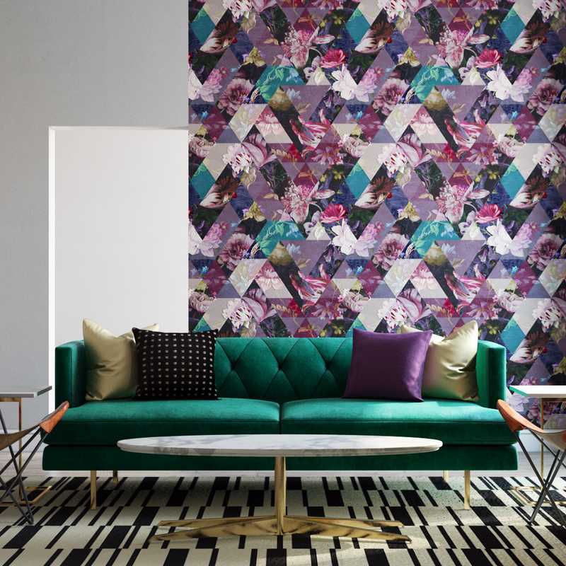 Modern, Eclectic, Glam Living Room Design by Havenly Interior Designer Abigail