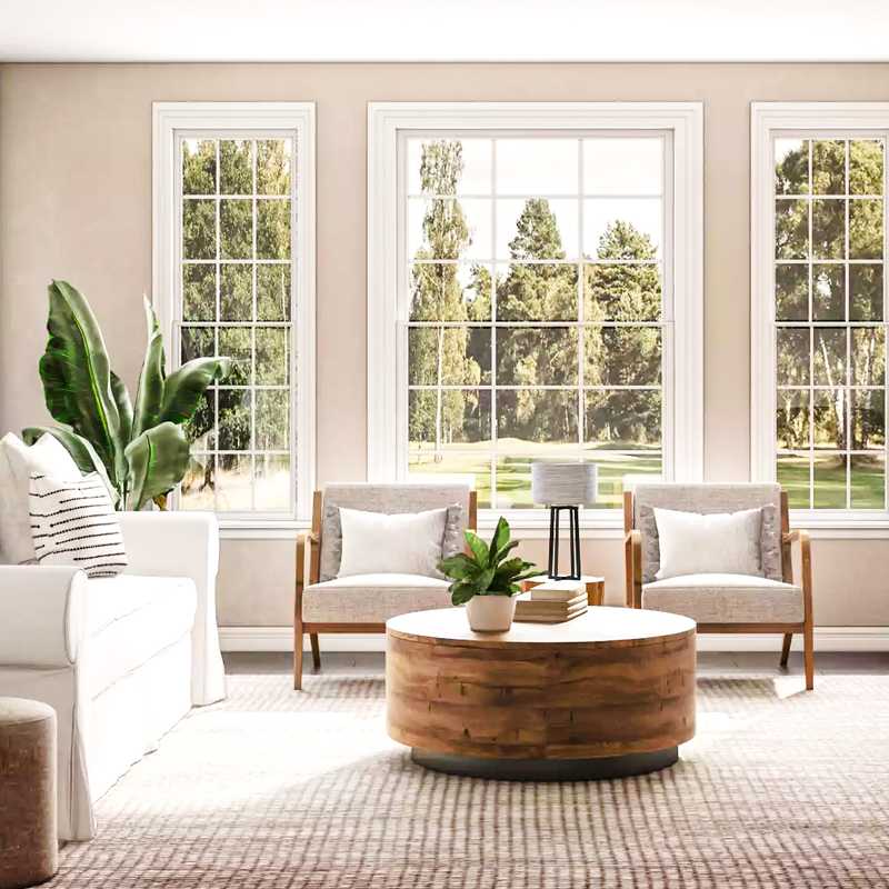 Contemporary, Farmhouse Living Room Design by Havenly Interior Designer Mariel