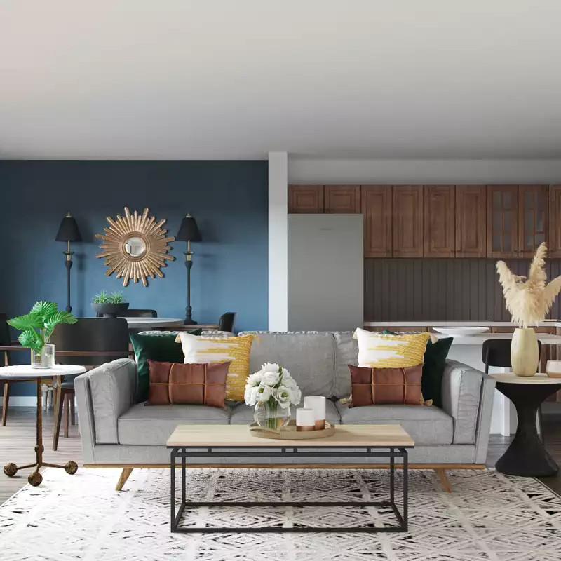 Modern, Eclectic, Midcentury Modern Living Room Design by Havenly Interior Designer Fendy