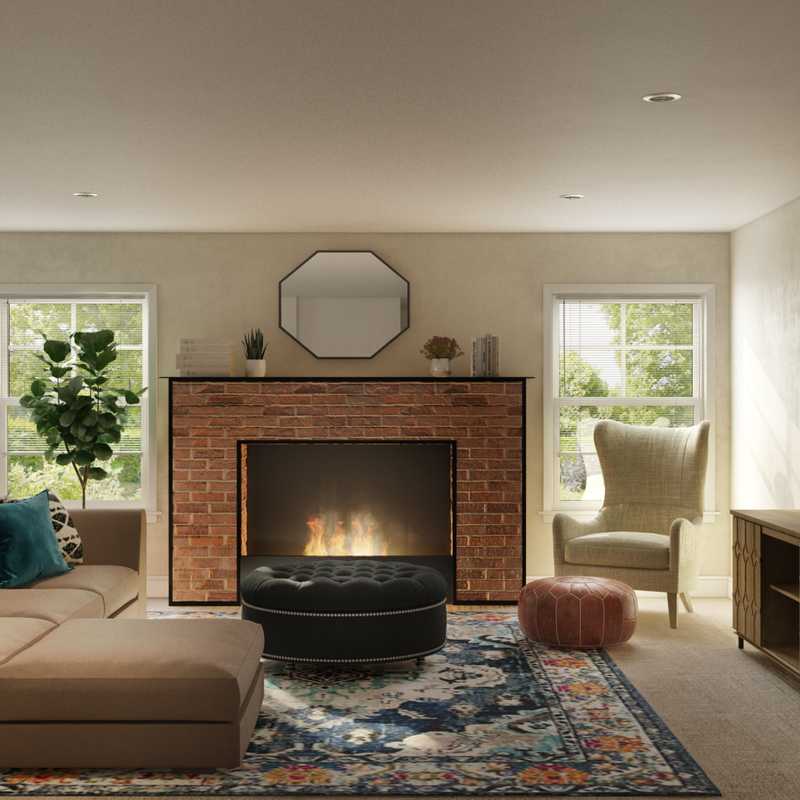 Contemporary, Bohemian Living Room Design by Havenly Interior Designer Chanel