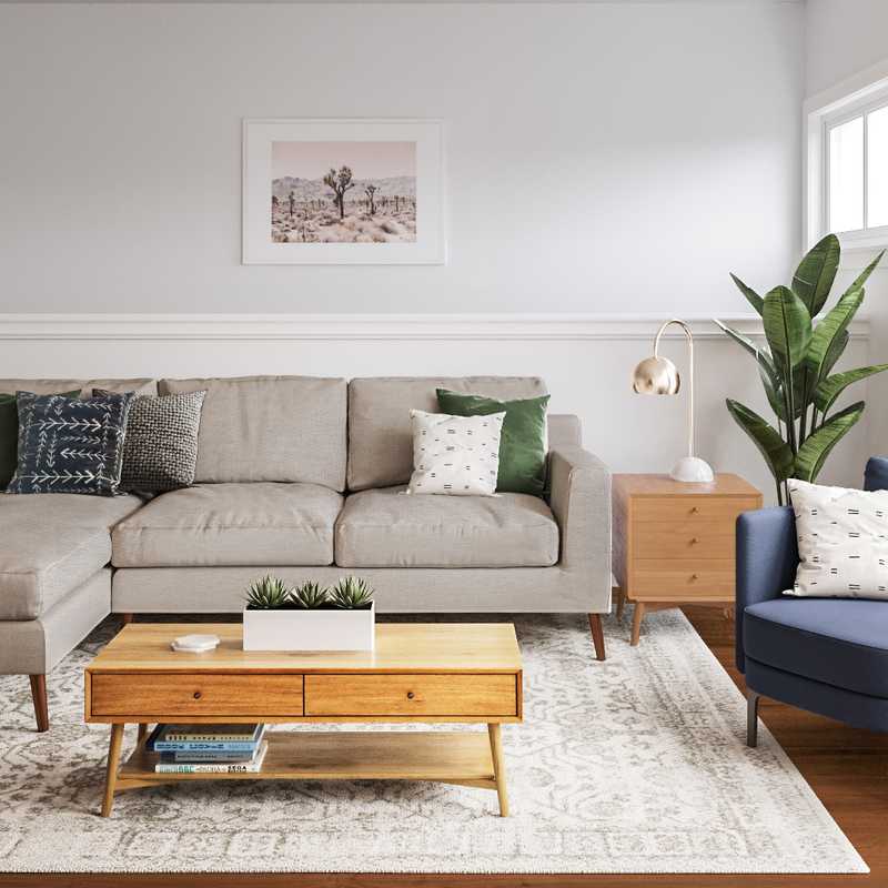 Global, Midcentury Modern Living Room Design by Havenly Interior Designer Sara