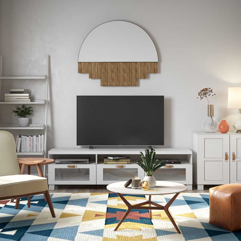 Midcentury Modern Living Room Design by Havenly Interior Designer Leslie