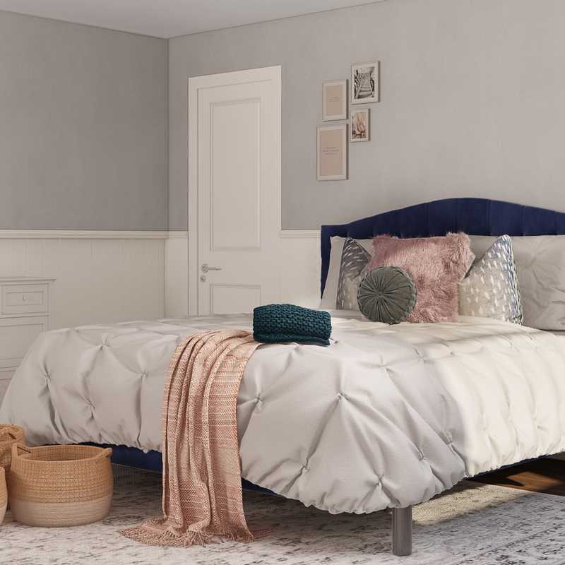 Contemporary, Traditional, Preppy Bedroom Design by Havenly Interior Designer Anna