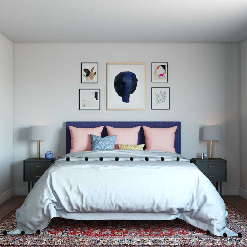 Contemporary, Glam, Preppy Bedroom Design by Havenly Interior Designer Katie