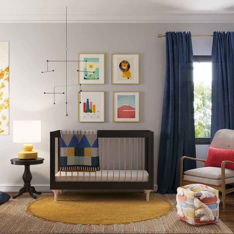 Modern, Bohemian, Midcentury Modern Nursery Design by Havenly Interior Designer Danielle