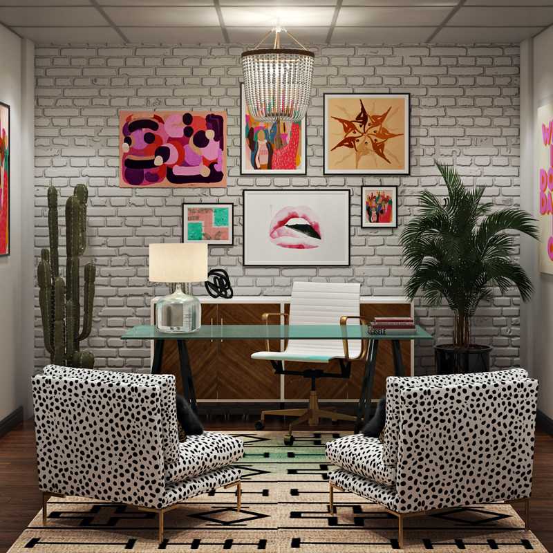 Modern, Eclectic, Bohemian, Glam Office Design by Havenly Interior Designer Kiele