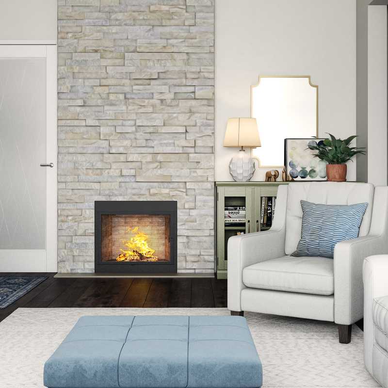 Coastal, Farmhouse Living Room Design by Havenly Interior Designer Tara