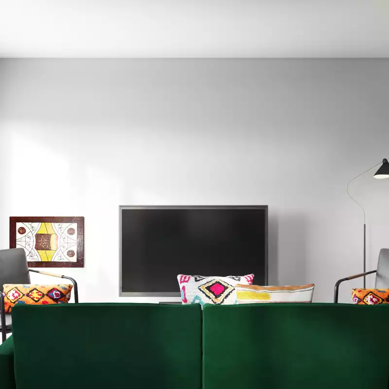 Eclectic, Bohemian, Midcentury Modern Living Room Design by Havenly Interior Designer Natalie