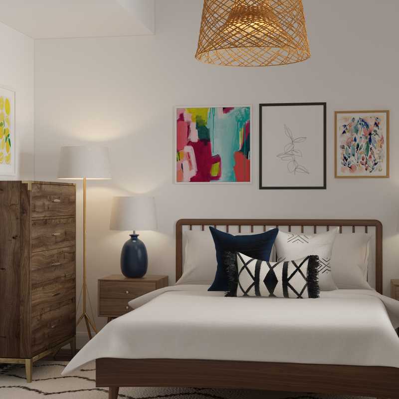 Eclectic, Bohemian, Midcentury Modern Bedroom Design by Havenly Interior Designer Isabella