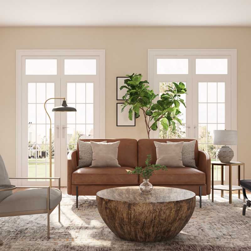 Modern, Midcentury Modern, Minimal Living Room Design by Havenly Interior Designer Paige