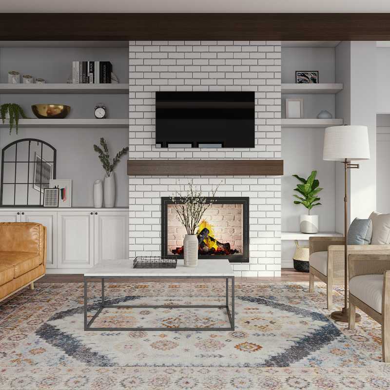 Midcentury Modern, Minimal Living Room Design by Havenly Interior Designer Emily
