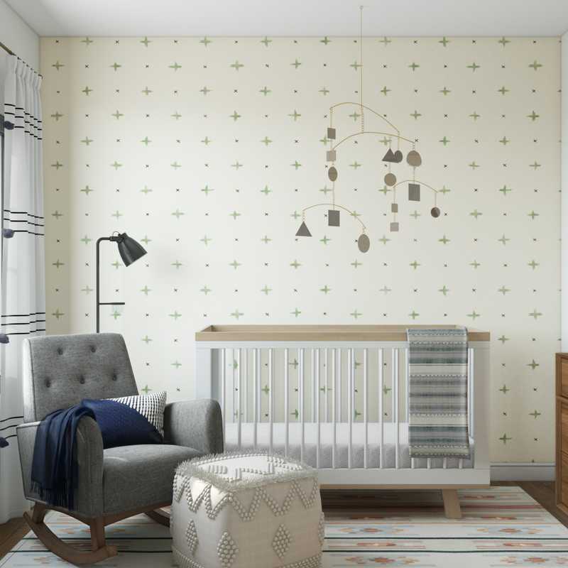 Modern, Bohemian, Midcentury Modern Nursery Design by Havenly Interior Designer Natalie