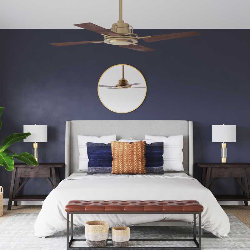 Eclectic, Bohemian, Midcentury Modern Bedroom Design by Havenly Interior Designer Amanda