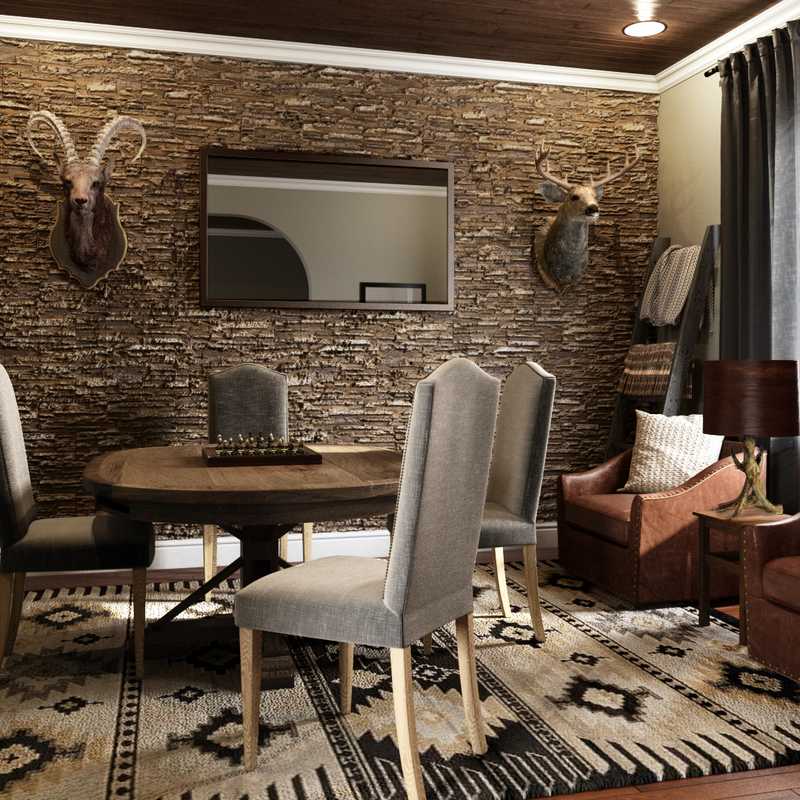 Farmhouse, Rustic, Library, Country, Southwest Inspired Living Room Design by Havenly Interior Designer Lisa