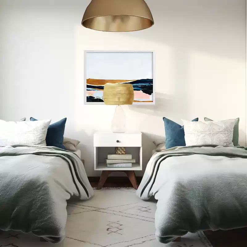 Modern, Eclectic, Bohemian, Rustic, Midcentury Modern Bedroom Design by Havenly Interior Designer Christina