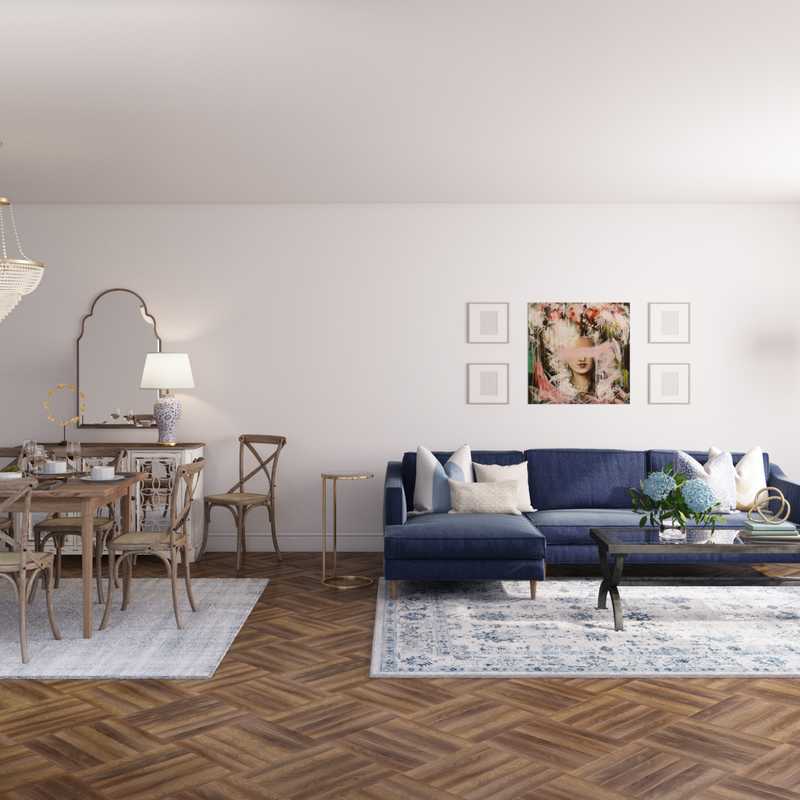 Classic, Glam, Traditional, Transitional, Vintage, Preppy Living Room Design by Havenly Interior Designer Lisa