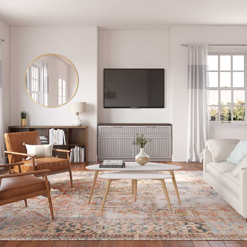 Bohemian, Midcentury Modern Living Room Design by Havenly Interior Designer Aurelie