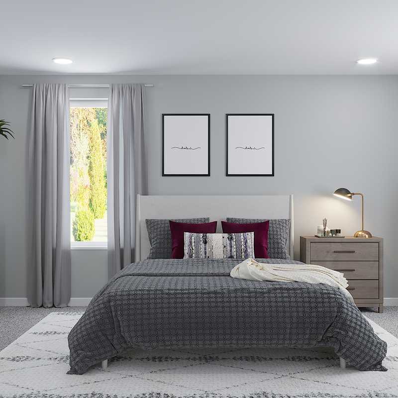 Eclectic, Midcentury Modern Bedroom Design by Havenly Interior Designer Seireen