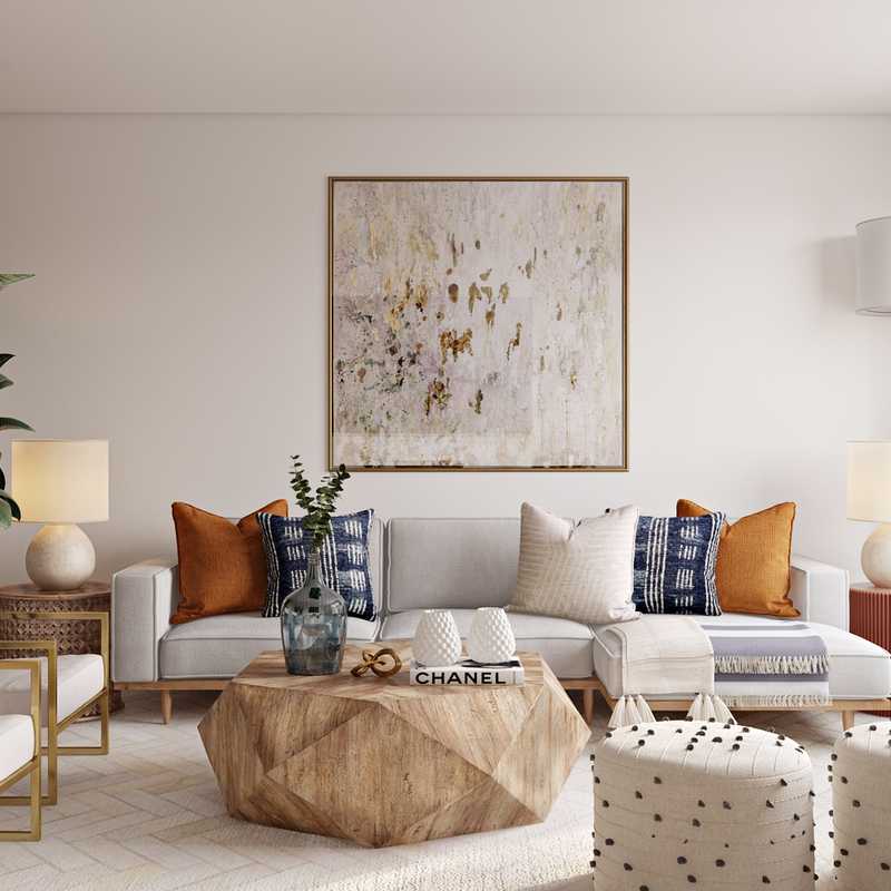 Modern, Glam, Midcentury Modern Living Room Design by Havenly Interior Designer Ghianella