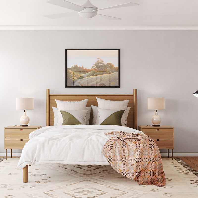 Bohemian, Midcentury Modern Bedroom Design by Havenly Interior Designer Katie