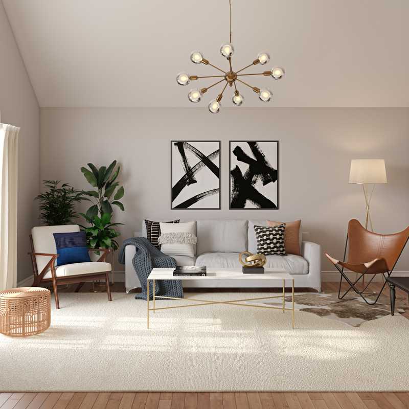 Modern, Bohemian, Glam Living Room Design by Havenly Interior Designer Kheirieh