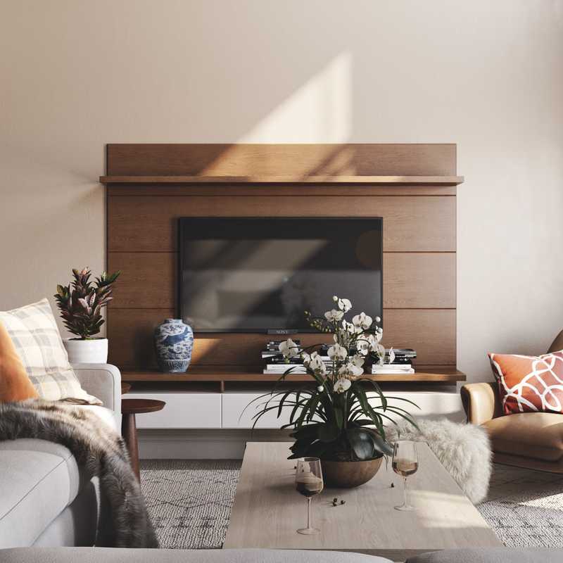 Industrial, Rustic, Midcentury Modern, Scandinavian Living Room Design by Havenly Interior Designer Tessa