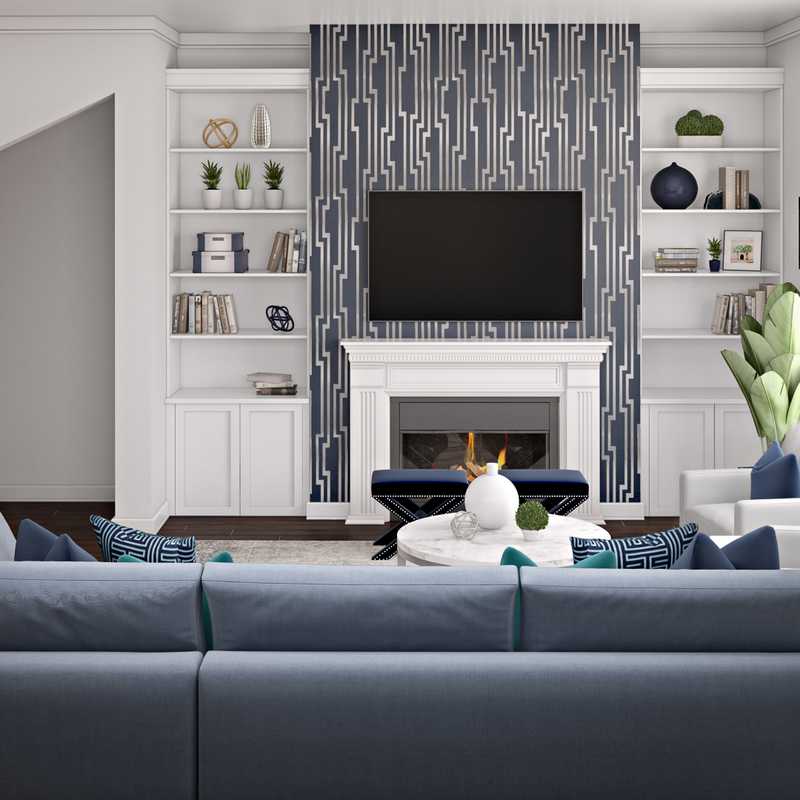 Contemporary Living Room Design by Havenly Interior Designer Karen