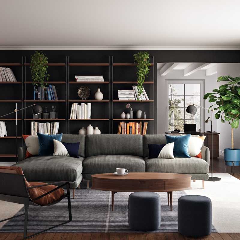 Bohemian, Midcentury Modern Living Room Design by Havenly Interior Designer Patricia