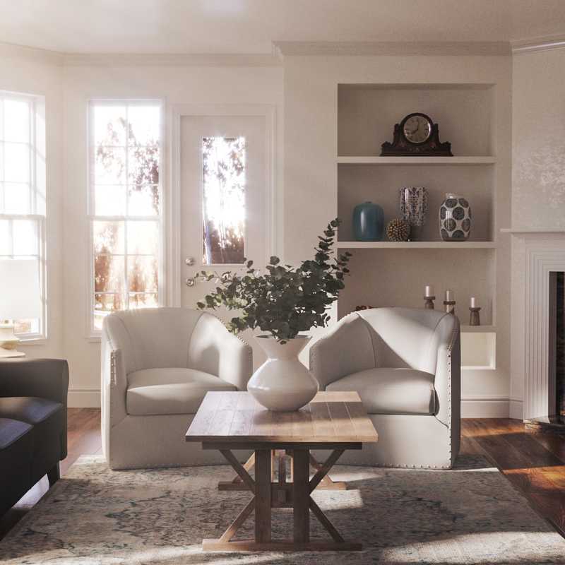 Farmhouse, Transitional Living Room Design by Havenly Interior Designer Adrian