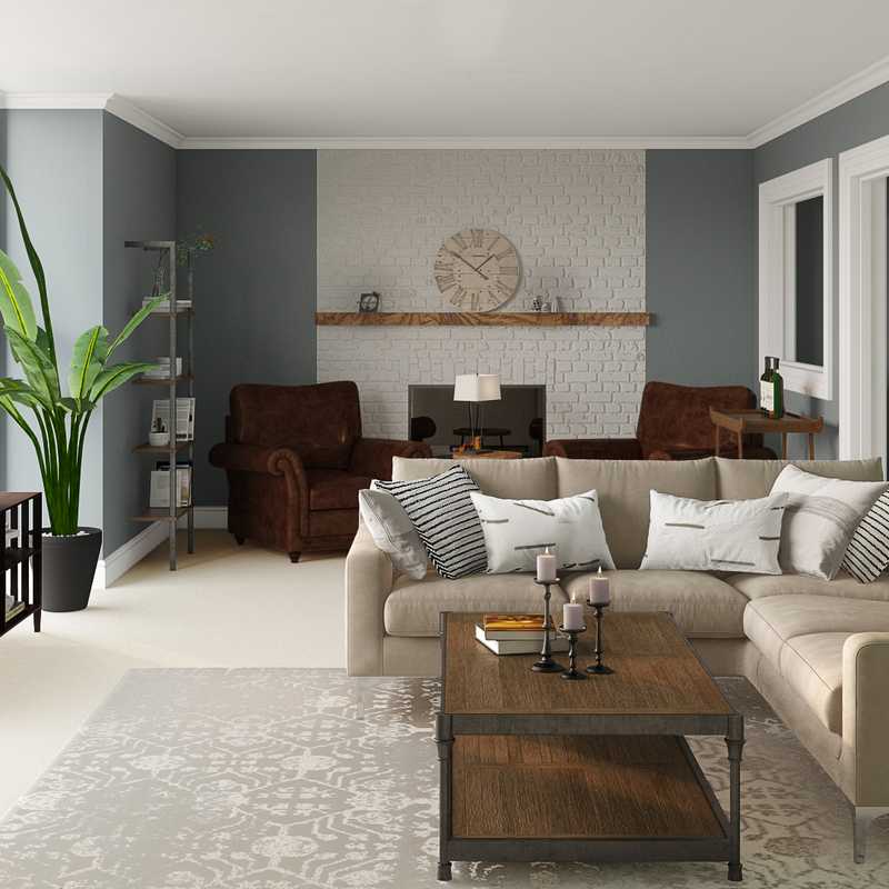 Farmhouse, Rustic Living Room Design by Havenly Interior Designer Nicole