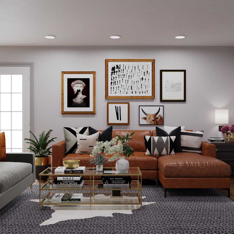 Modern, Classic, Eclectic, Glam, Rustic Living Room Design by Havenly Interior Designer Amber