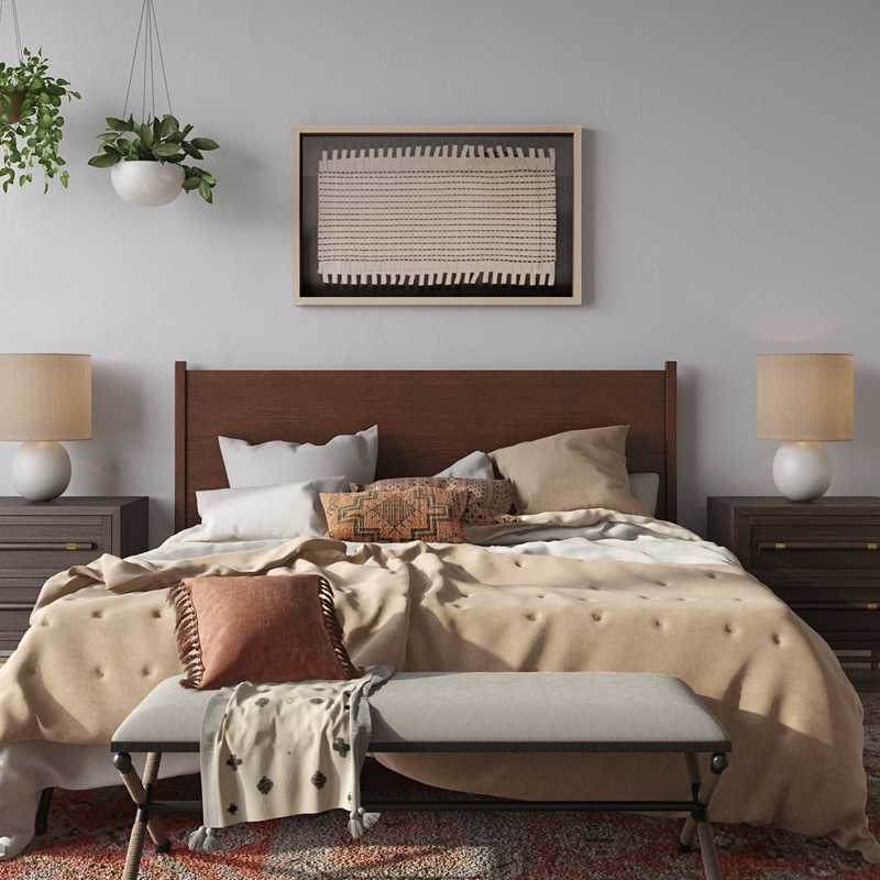 Modern, Bohemian, Global Bedroom Design by Havenly Interior Designer Leah