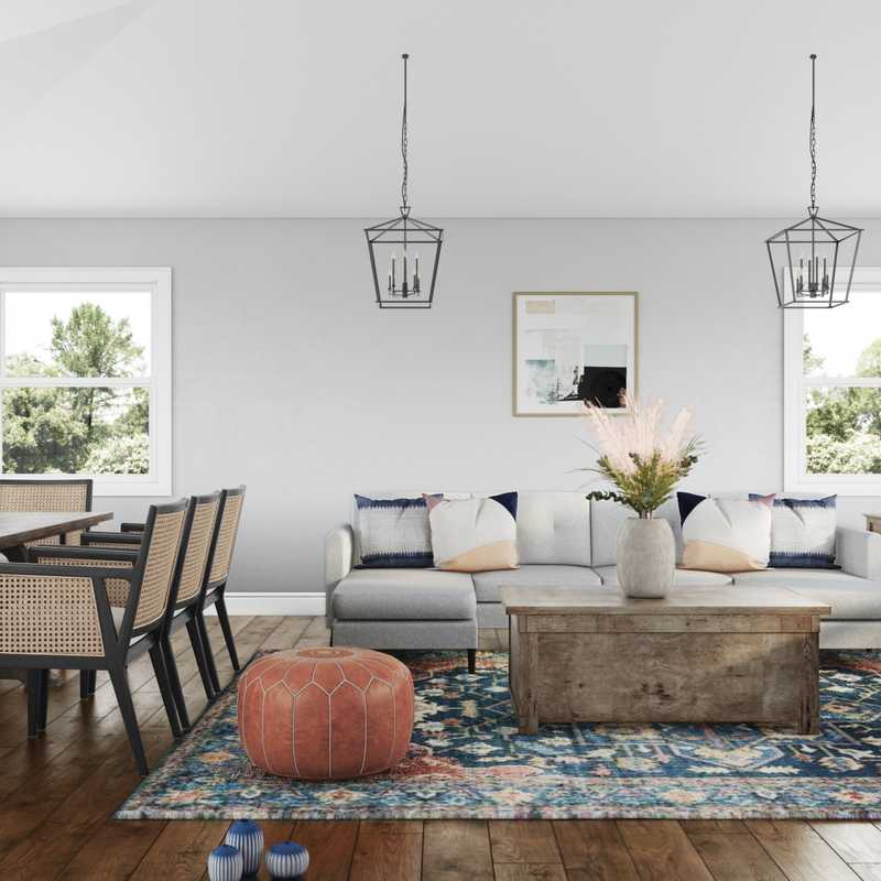Eclectic, Bohemian, Scandinavian Living Room Design by Havenly Interior Designer Michelle
