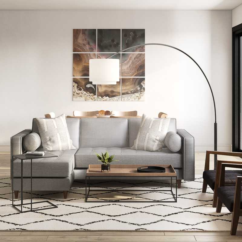 Industrial, Midcentury Modern Living Room Design by Havenly Interior Designer Laura