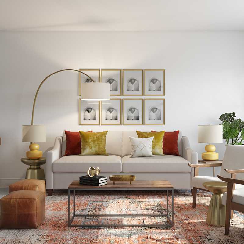 Midcentury Modern Living Room Design by Havenly Interior Designer Ghianella