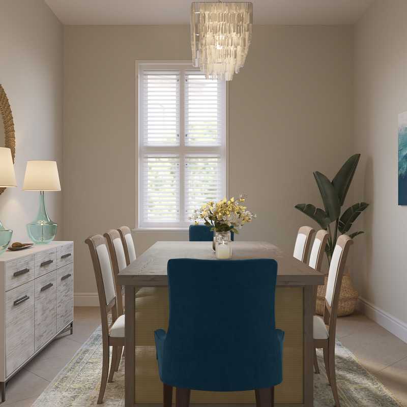 Coastal Dining Room Design by Havenly Interior Designer Yoseika