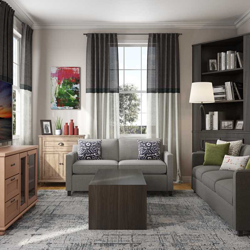 Contemporary Living Room Design by Havenly Interior Designer Chanel