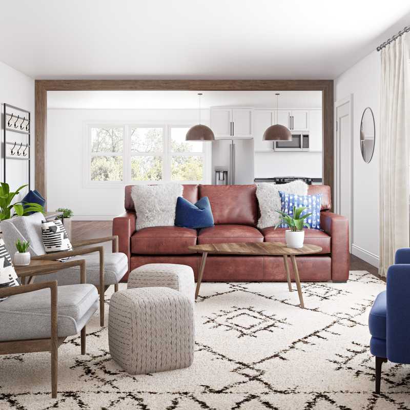 Modern, Bohemian, Midcentury Modern, Scandinavian Living Room Design by Havenly Interior Designer Natalie