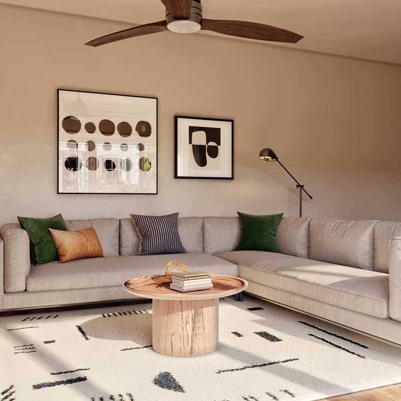 Contemporary, Eclectic, Midcentury Modern Living Room Design by Havenly Interior Designer Mariana