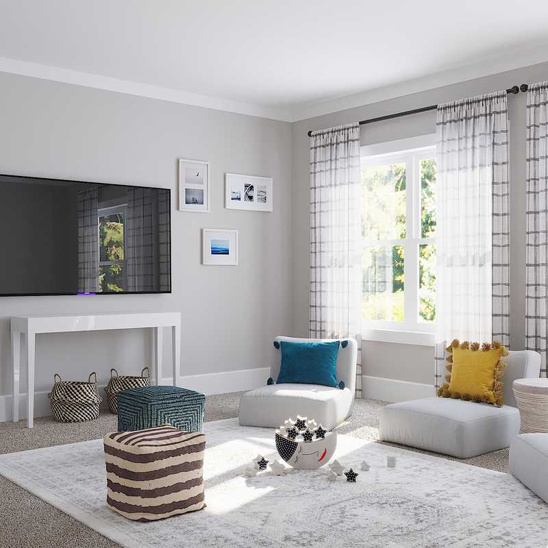 Preppy Living Room Design by Havenly Interior Designer Leah