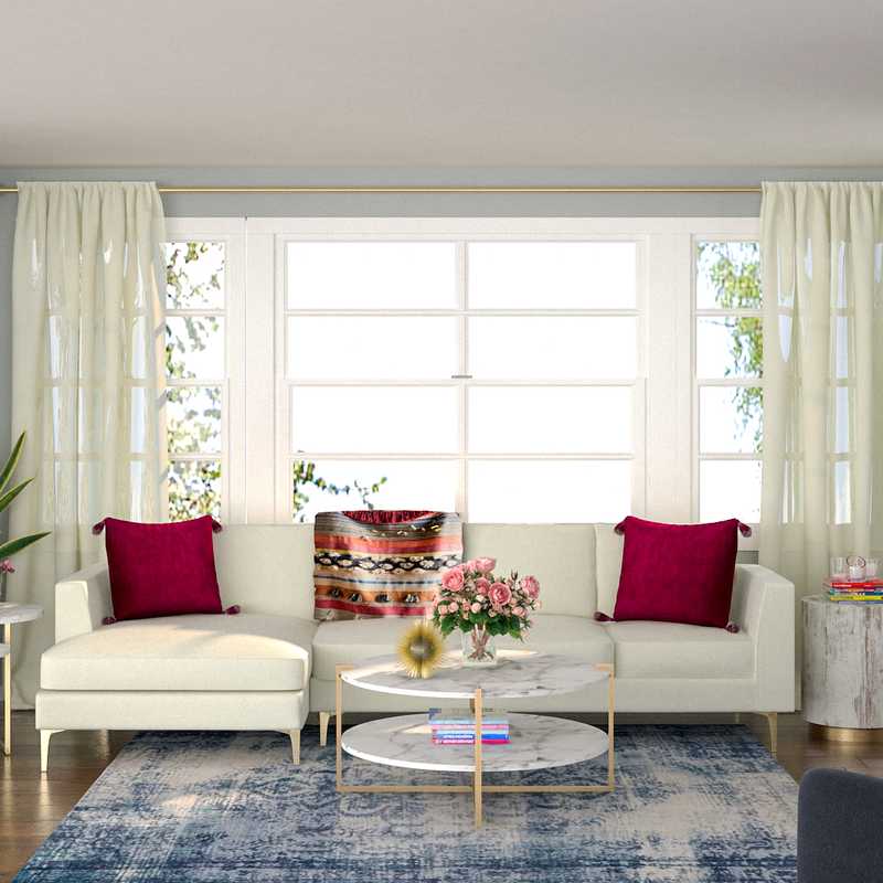 Modern, Eclectic, Bohemian, Glam Living Room Design by Havenly Interior Designer Alex