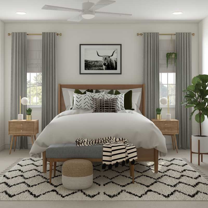 Eclectic, Bohemian, Glam, Global, Midcentury Modern Bedroom Design by Havenly Interior Designer Danielle