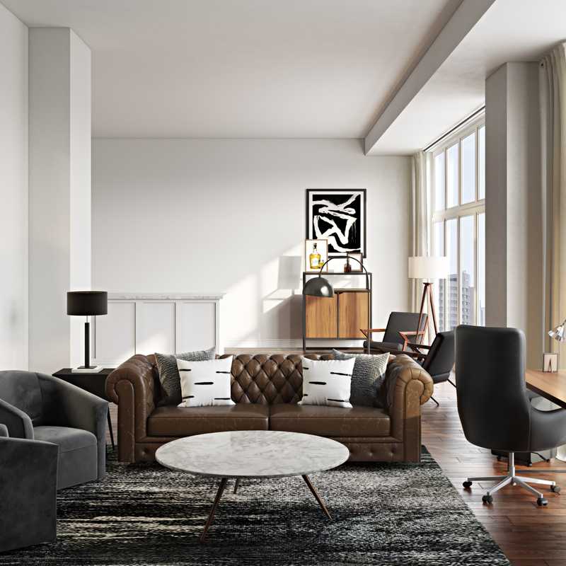 Modern, Industrial Living Room Design by Havenly Interior Designer Jonica