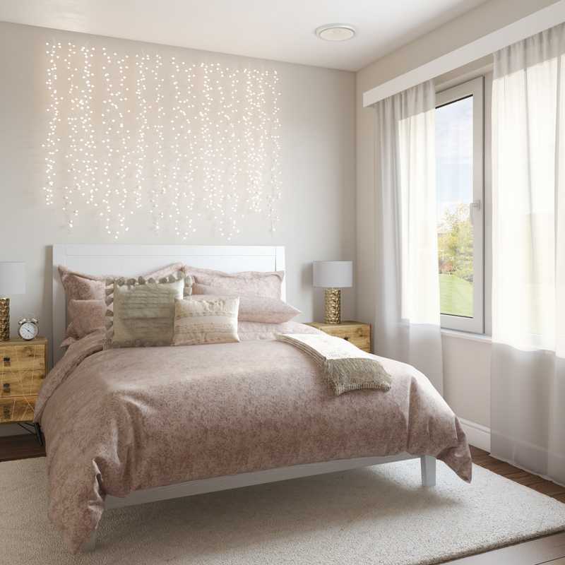 Modern, Glam, Preppy Bedroom Design by Havenly Interior Designer Sabra